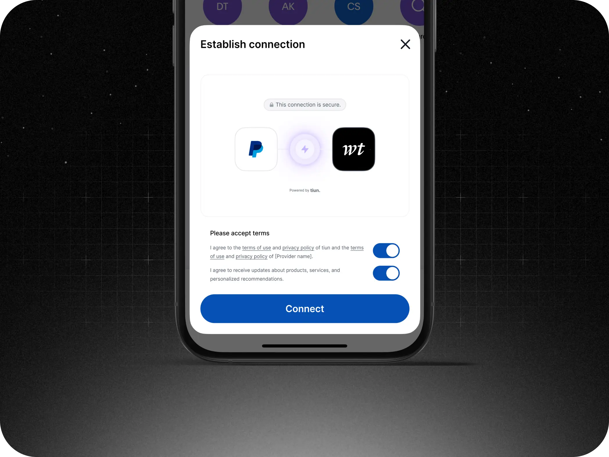 Connect screen